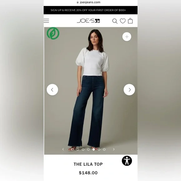 Joe’s Eyelet top w/ puff sleeves - large - Picture 6 of 6